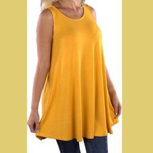 New SACRED THREADS OS sunshine yellow stretch jersey sleeveless swing tunic top